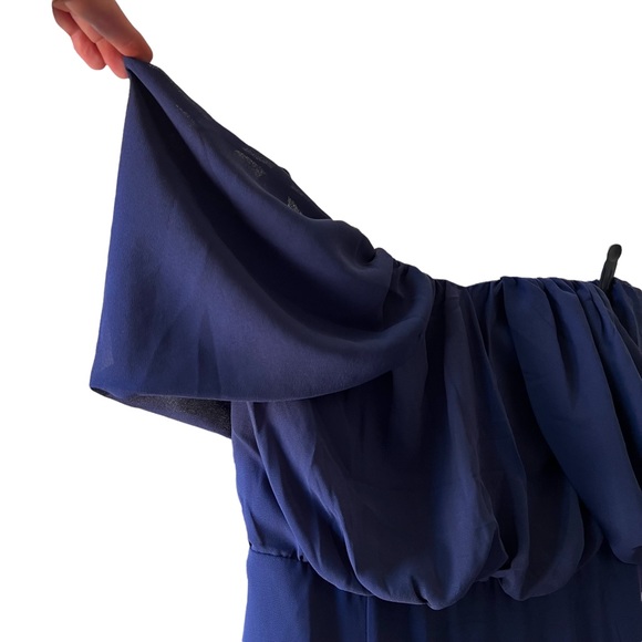 NWT Lulu’s Enduring Love Navy Blue Off-the-Shoulder Maxi Formal Dress - Picture 10 of 16